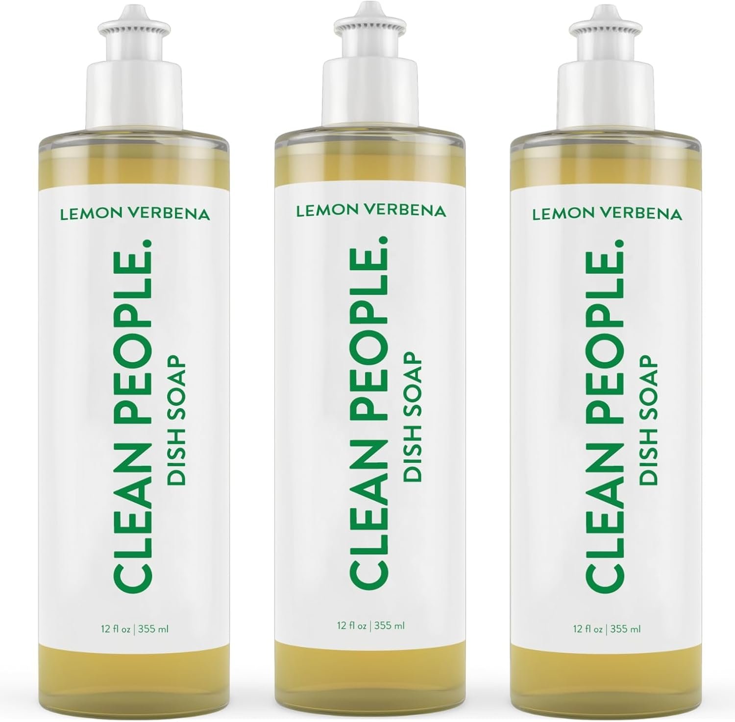 THE CLEAN PEOPLE Liquid Dish Soap – Clean, Simple Ingredients – Extra Scrubbing Power (Lemon Verbena Scent) 12 fl. oz (3 Pack)