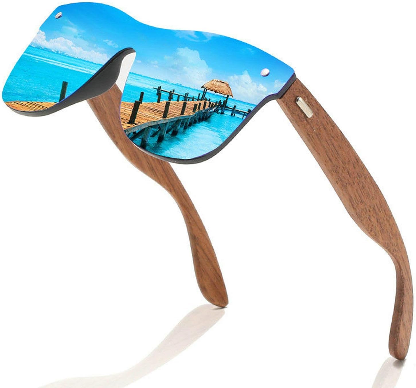 willochra Polarized Wood Mirror Lens Sun Glasses for Women men drive Colorful Shades Handmade Bamboo wood sunglasses