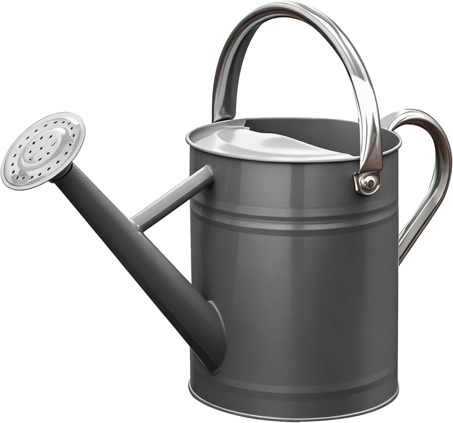 Metal Watering Can for Outdoor Plants, Watering Can Decor 1 Gallon (Gray) | Galvanized Metal Watering Can with Removable Spout and Stainless Steel Handle for Garden Plants