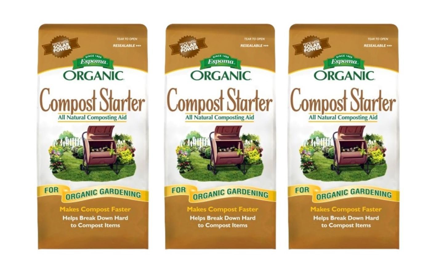 Espoma Organic Compost Starter; All-Natural Composing Aid Helps Break Down Organic Matter to Make Rich Compost for Organic Gardening. 4 lb. Bag; Pack of 3