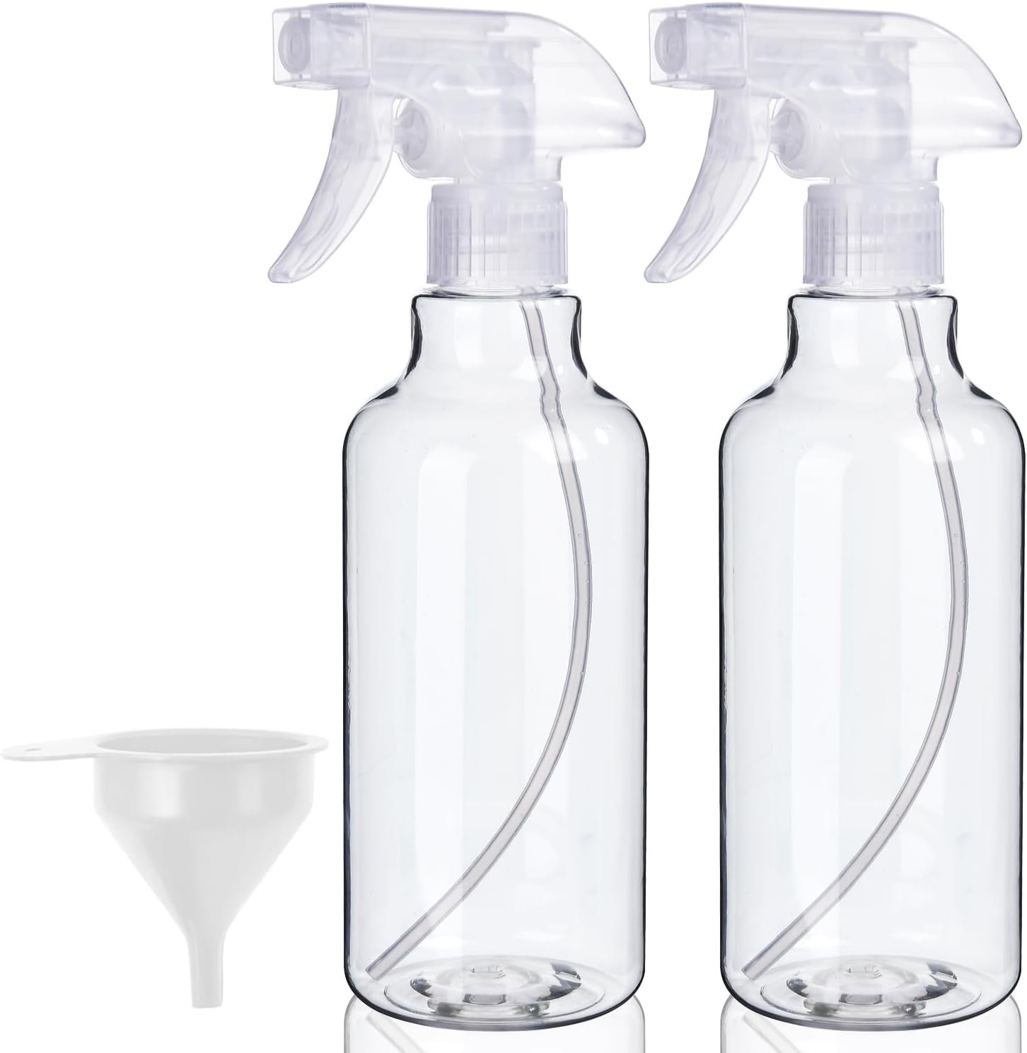 Plastic Spray Bottles (2-Pack, 16.9 Oz) Mist & Stream, Heavy Duty Spraying | Heavy-Duty Empty Water Sprayer Bottle for Cleaning Solutions, Essential Oils, Hair, Plants, BBQ, Cat Dog Behavior Correction