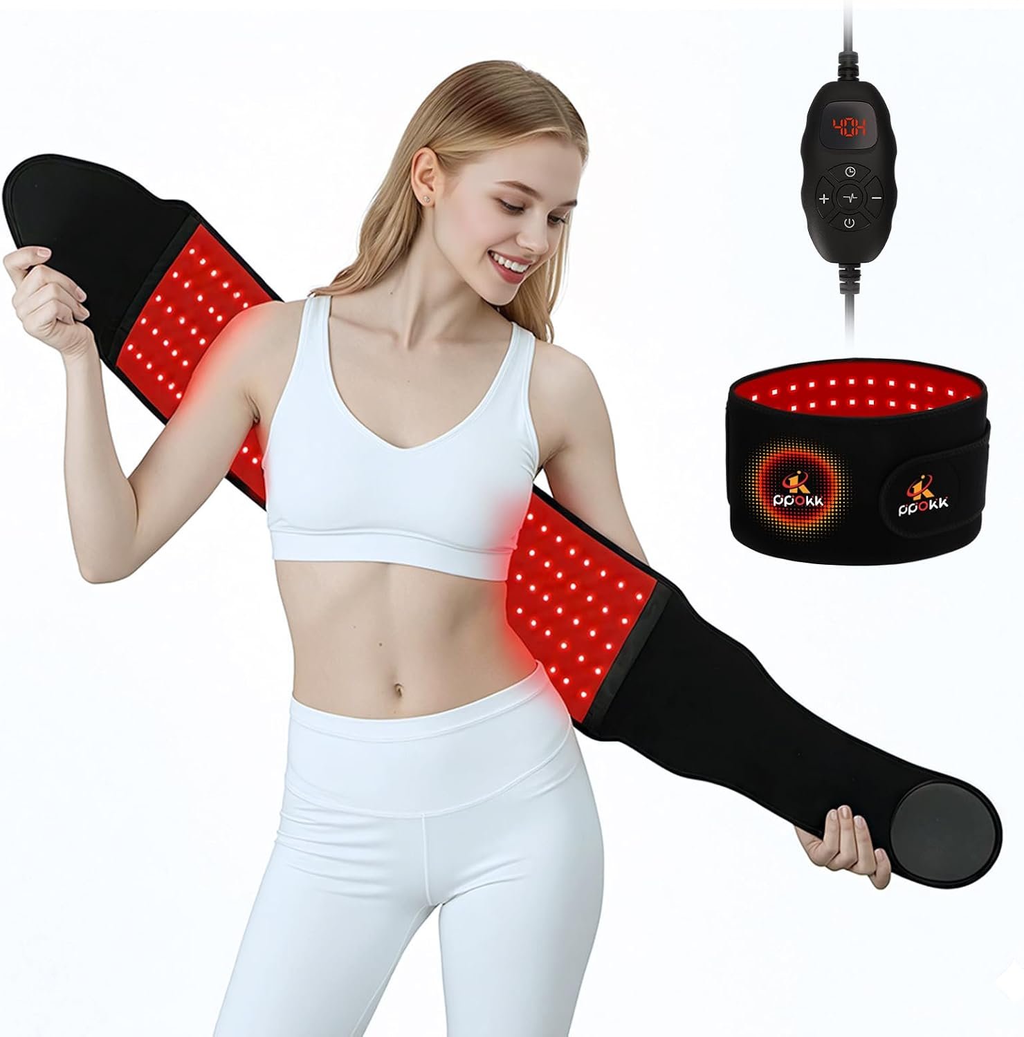 Red Light Therapy for Body,120 LEDs Infrared Light Therapy Wrap Belt for Waist,Upgraded 3 in 1 Led Beads,660nm Red Light &850nm Near Infrared Light Device for Back with Timer