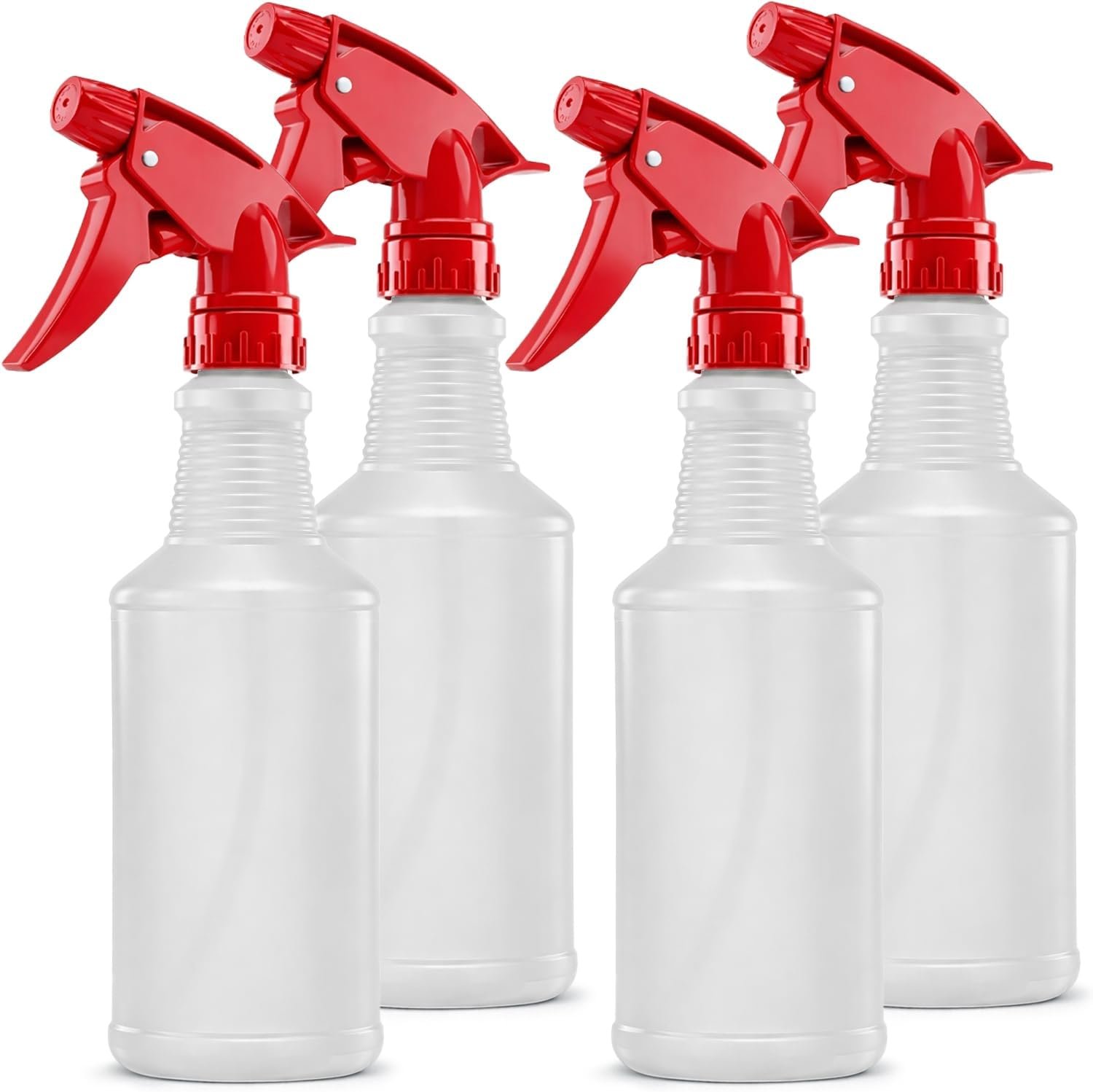 Bar5F 16 oz Empty Spray Bottles, Chemical-Resistant, Made in USA, 4-Pack | B5F Bottle System, All-purpose, heavy-duty cleaning solutions, vinegar, alcohol, peroxide; BPA-free HDPE for food-contact use