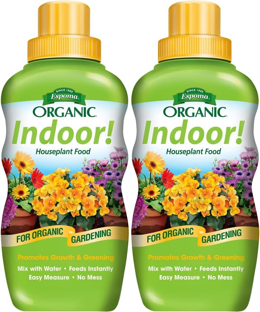 Espoma 8 Ounce Concentrated Organic Indoor Plant Food – Indoor Plant Fertilizer for Large & Small Plants Like Pothos, Fiddle Leaf Fig, Monstera, Snake & Palms – Pack of 2
