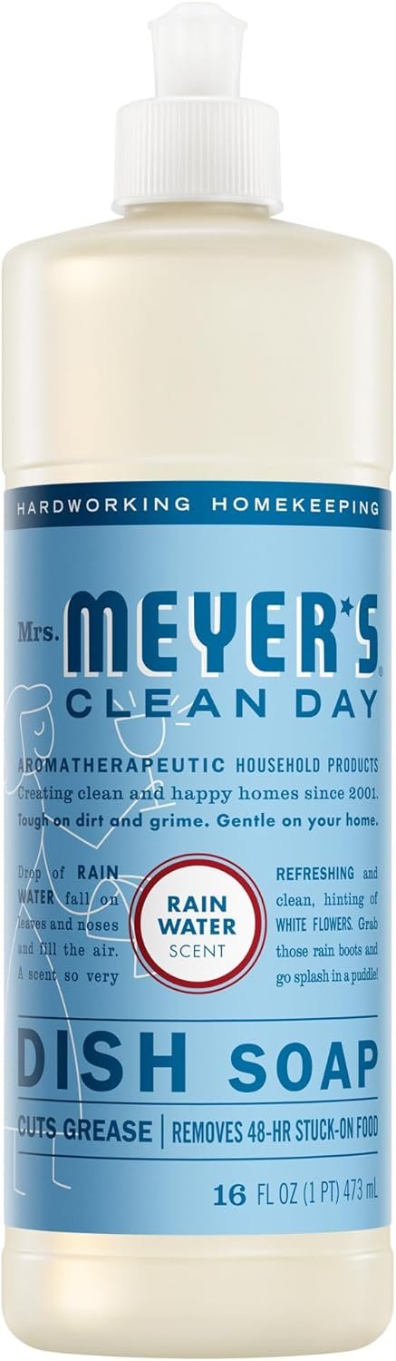 MRS. MEYER’S CLEAN DAY Liquid Dish Soap, Rain Water, 16 fl. oz