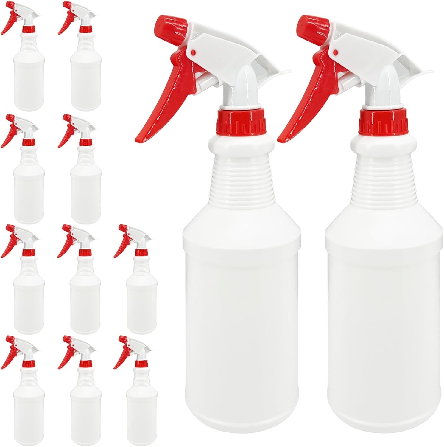 16 Oz Spray Bottle (12 Pack),Spray Bottles for Cleaning,Reusable Empty Refillable Solutions Plastic Bottle,Spray Bottle Bulk for Garden,Plants,Water,Kitchen and Commercial