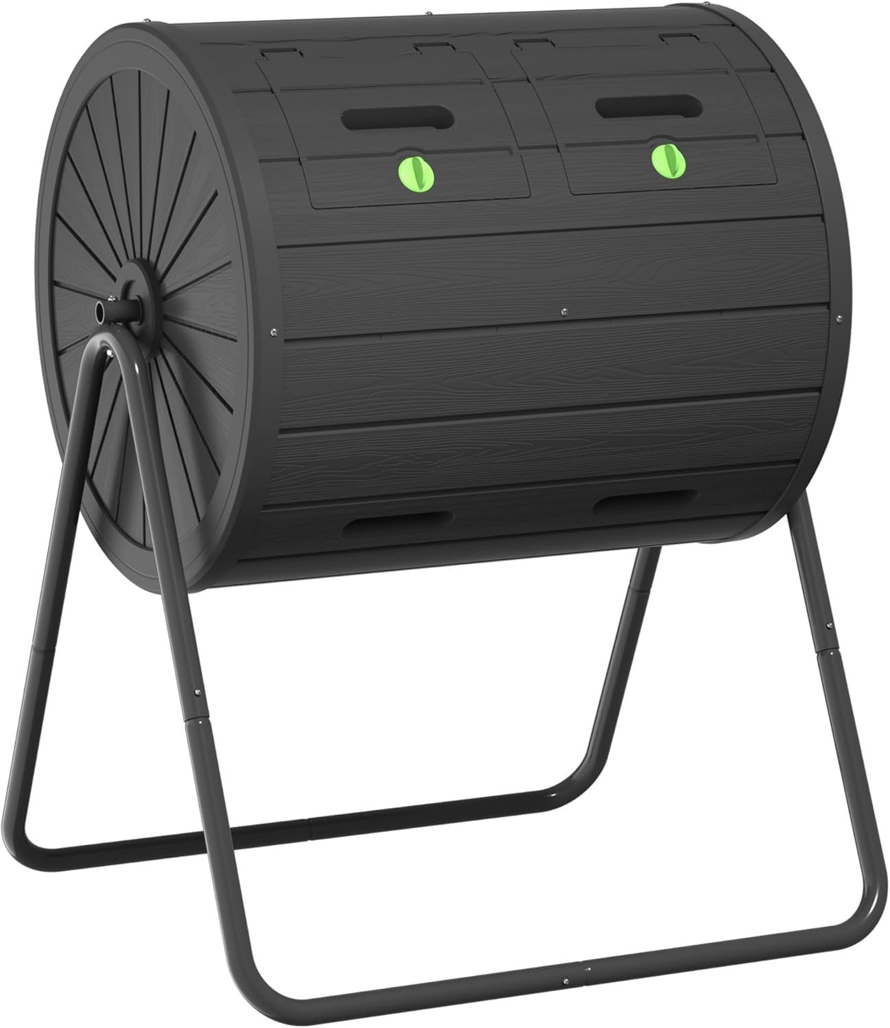 PatioZen Compost Bin 45 Gallon Outdoor, Black | Premium Resin, For Gardeners, Durable Composter Tumbler Outdoor, High-Efficiency Compost Machine Functionality