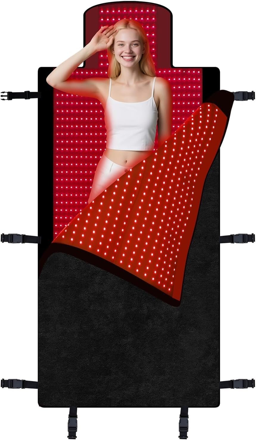 Red Light Therapy Mat Full Body 74.9″x33.6″, Infrared Red Light Therapy Blanket with 2630 LEDs, 660nm & 850nm Dual Wavelength, Pulse Modes, Timer & Intensity Control
