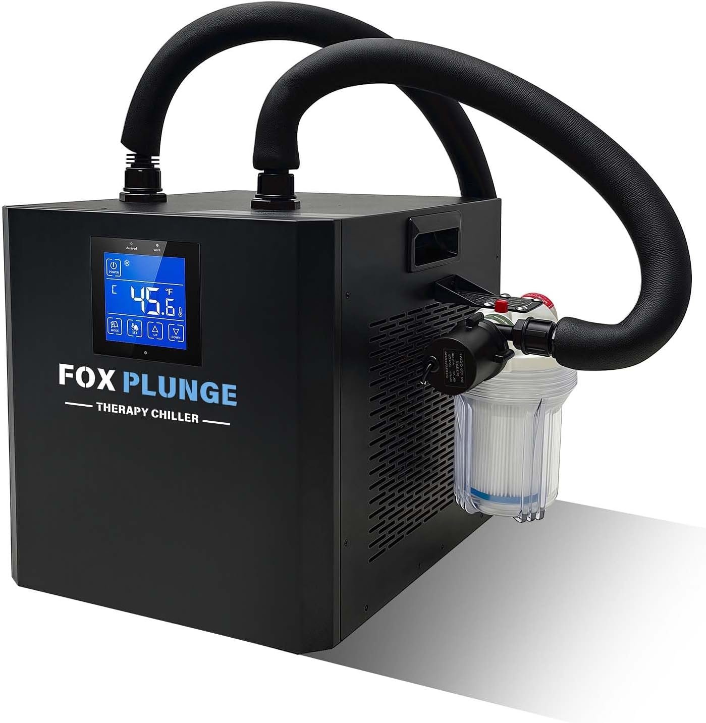 FOXPLUNGE Cold Plunge Chiller 1/2HP – 132 Gallons Water Chiller for Ice Bath Tubs with 2 Water Pumps, Filter & Hose, Remote Control, Quiet Cooling System for Home Muscle Recovery Use