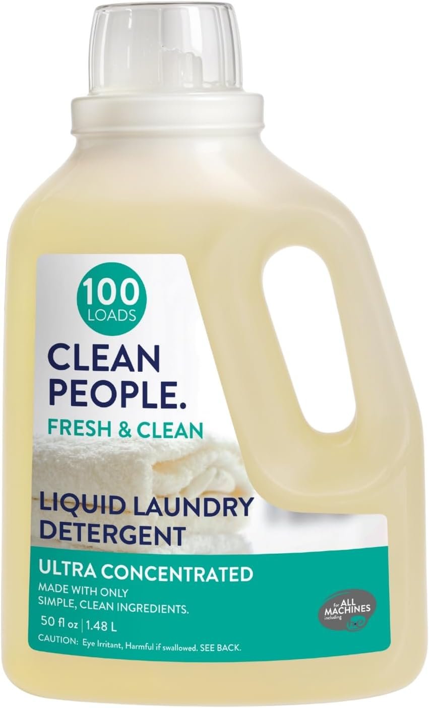 The Clean People Liquid Laundry Detergent – Recyclable Packaging, Stain Fighting – Ultra Concentrated, Laundry Soap – Fresh Scent, 50 fl oz