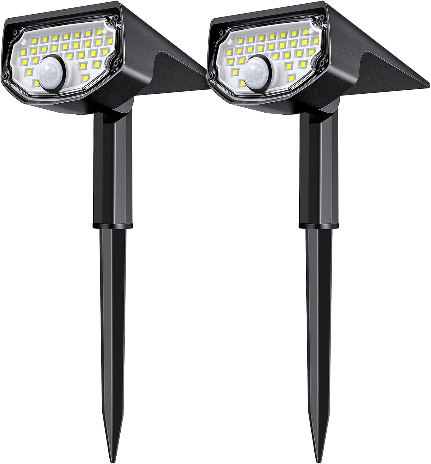 AloftSun Solar Motion Sensor Outdoor Lights,Waterproof Motion Sensor Spot Lights- 30 LED/3 Modes Solar Powered Spotlights,Landscape Lighting for Yard and Garden, Cool White,2 Pack