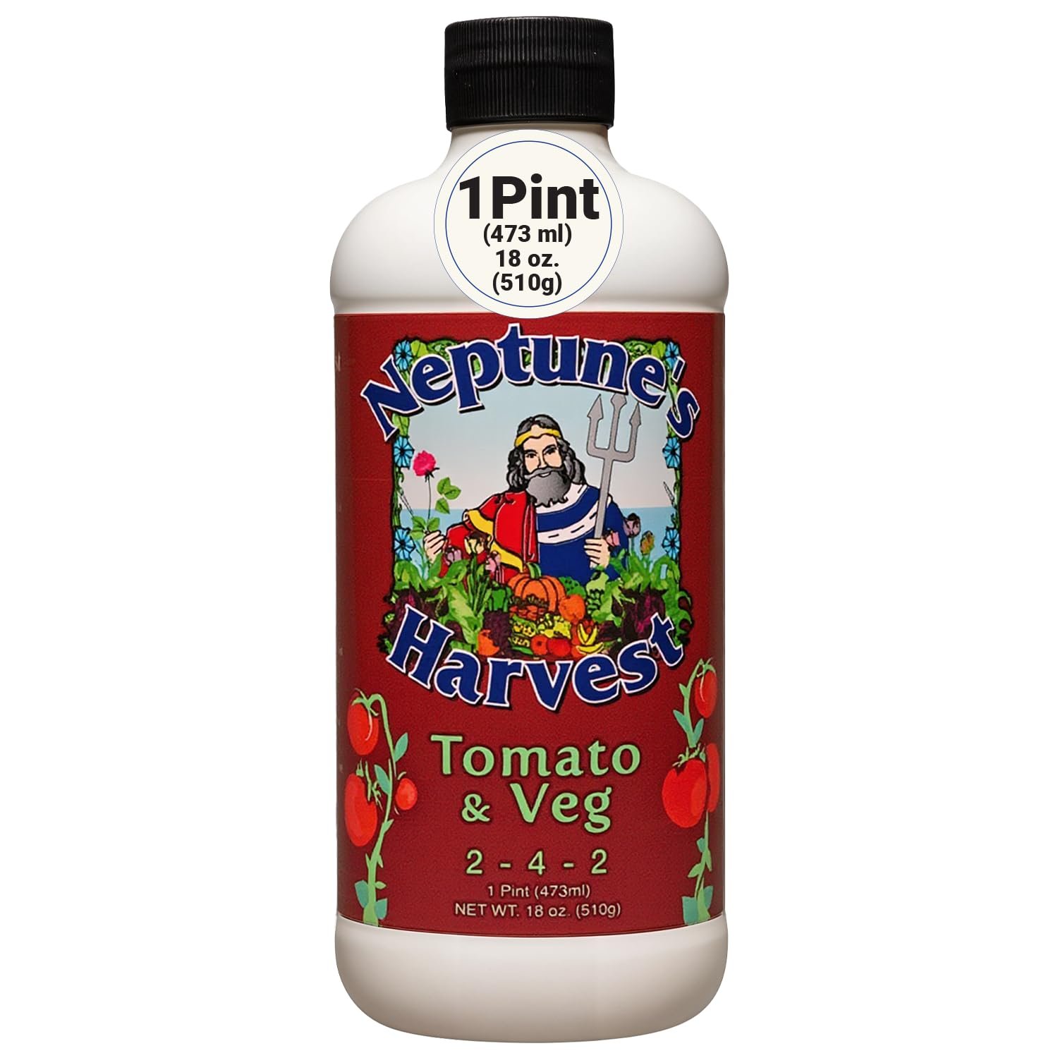 Neptune’s Harvest Organic Tomato & Vegetable Plant Fertilizer (2-4-2) – Liquid Plant Food w/Fresh Fish, Seaweed, Molasses, Yucca Extract, & Humic Acids – for Vegetable Garden (Pint)