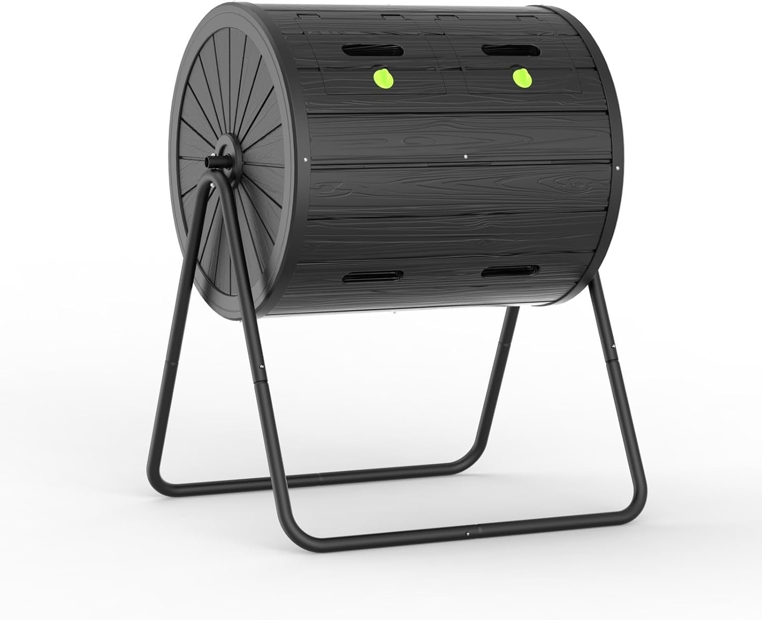 PatioZen Compost Bin 43 Gallon Outdoor, Black | Premium Resin, For Gardeners, Durable Composter Tumbler Outdoor, High-Efficiency Compost Machine Functionality