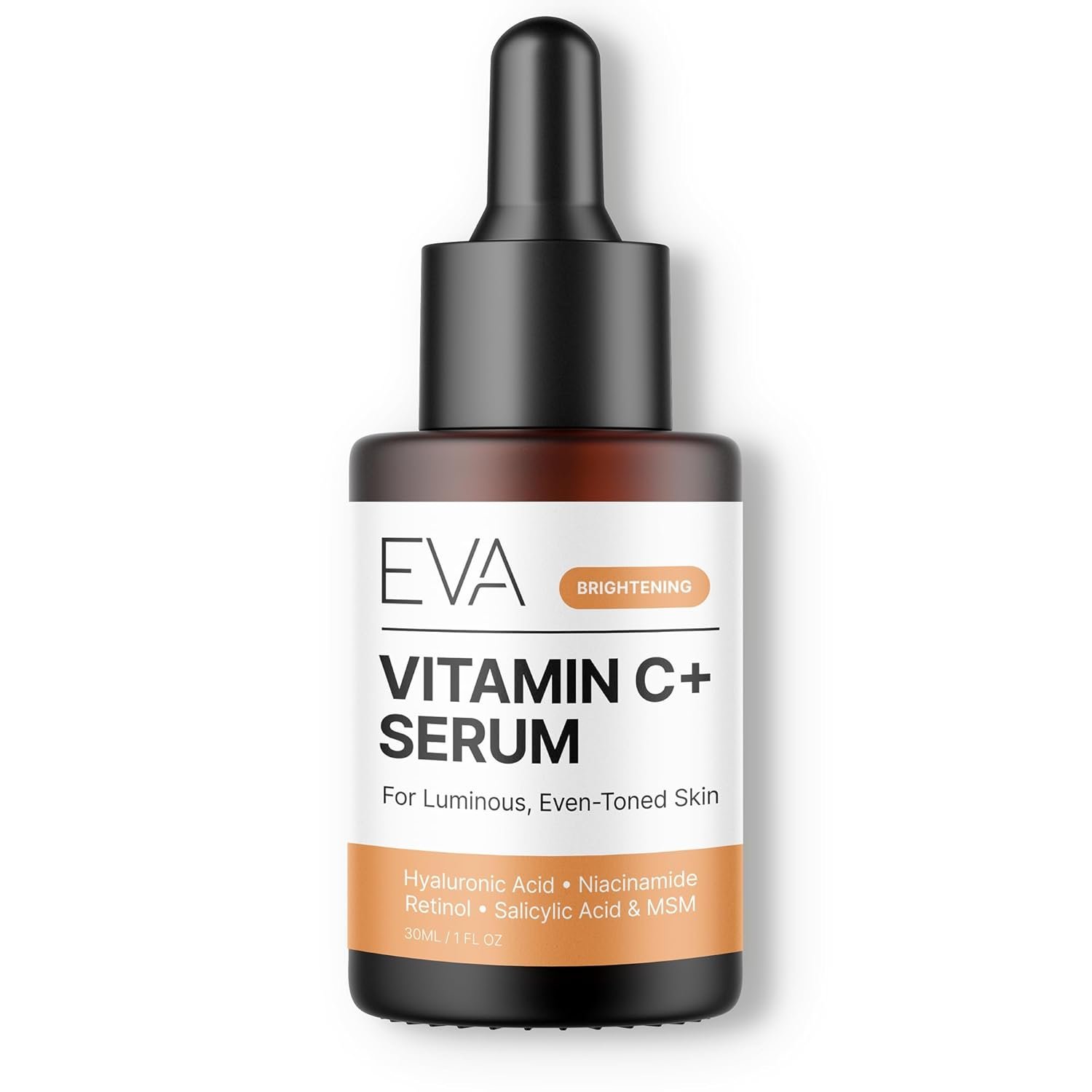 Eva Naturals Vitamin C Serum, Retinol, Niacinamide & Salicylic Acid, 1 oz | Hyaluronic acid, dark spots, brightening, dark spot remover & corrector, anti-aging