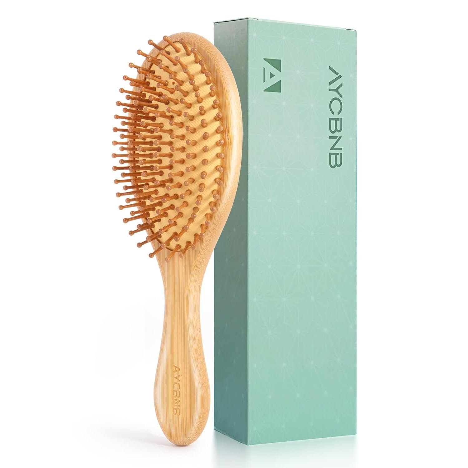 2 Piece Bamboo Hair Brush for Hair Growth, Wooden Paddle Detangler Hairbrush with Natural Bamboo Bristles, For All Hair Types – Women & Men, Scalp Massage, Smooths Tangles & Knots