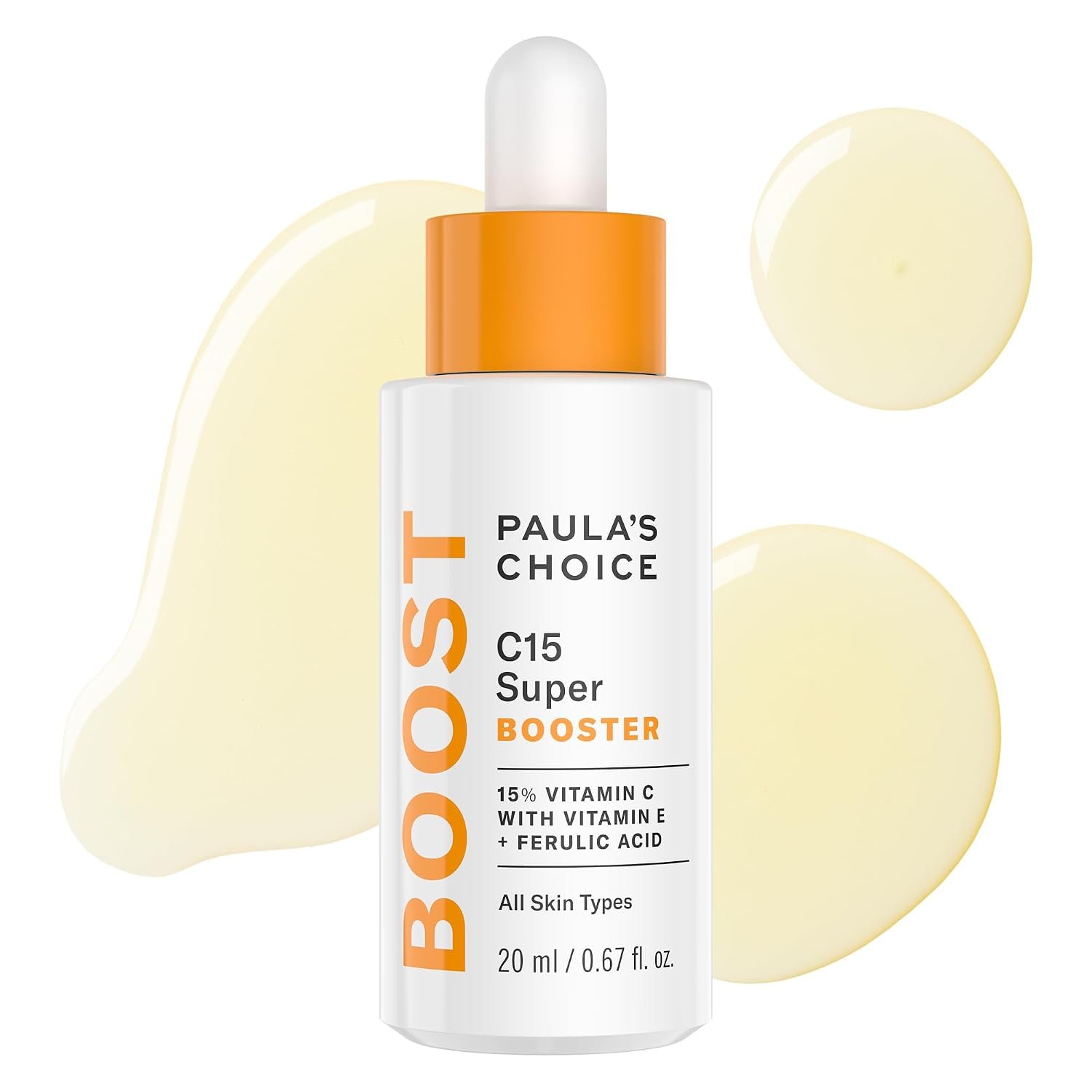 Paula’s Choice BOOST C15 Super Booster 15% Vitamin C Face Serum | Daily Serum with Vitamin E & Ferulic Acid for Discoloration & Glow, Fragrance-Free