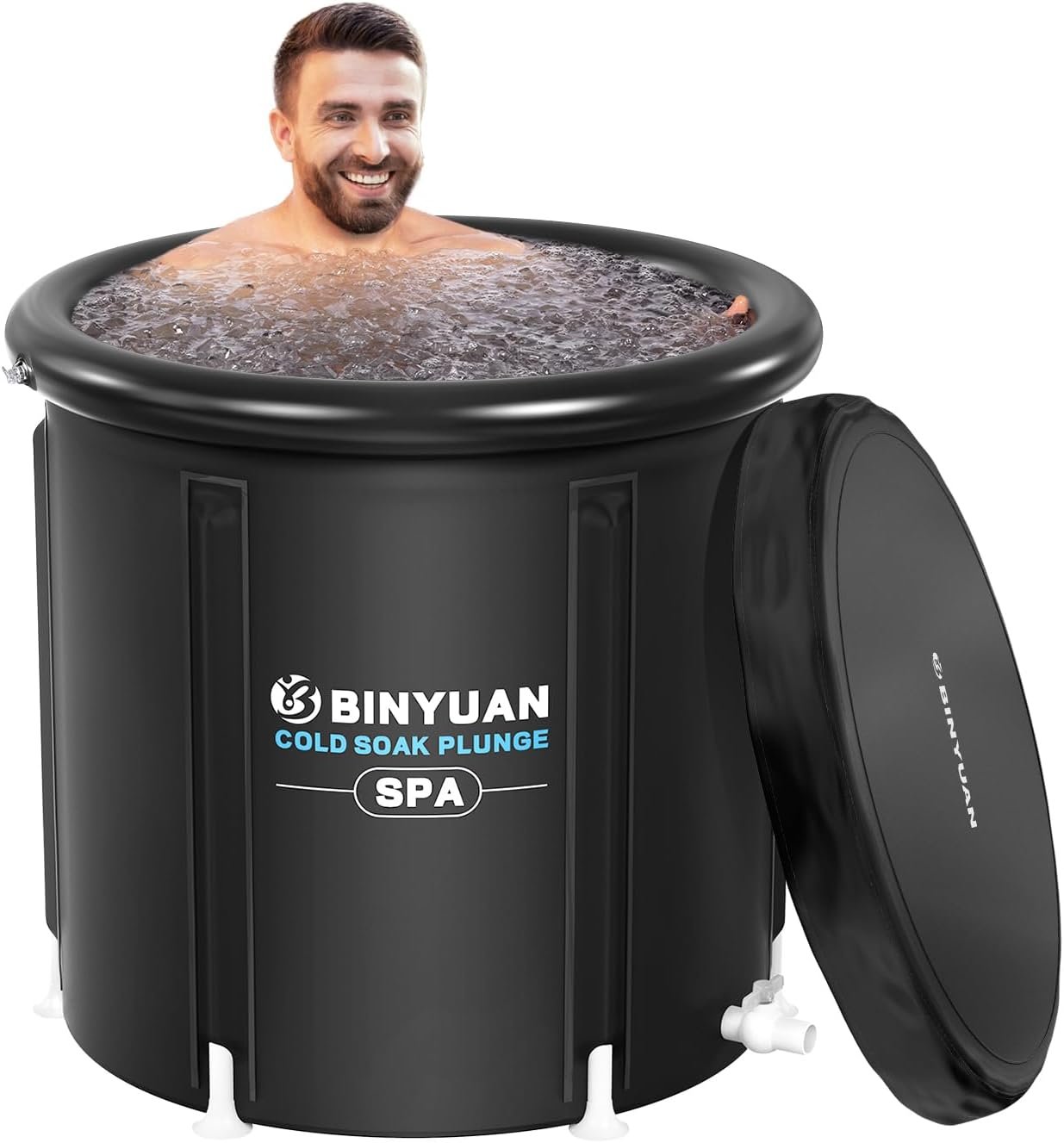 BINYUAN XL Ice Bath Tub for Athletes With Cover 99 Gal Cold Plunge Tub