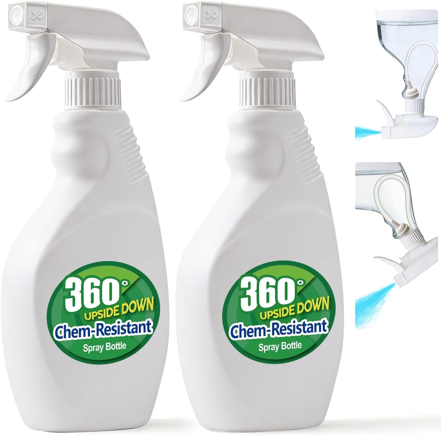 T4U Spray Bottles for Cleaning 16 oz 2 Pack, Empty Mist Sprayers | Adjustable nozzle delivers fine mist or stream for plants, hair, household solutions, gardening, salon and everyday cleaning