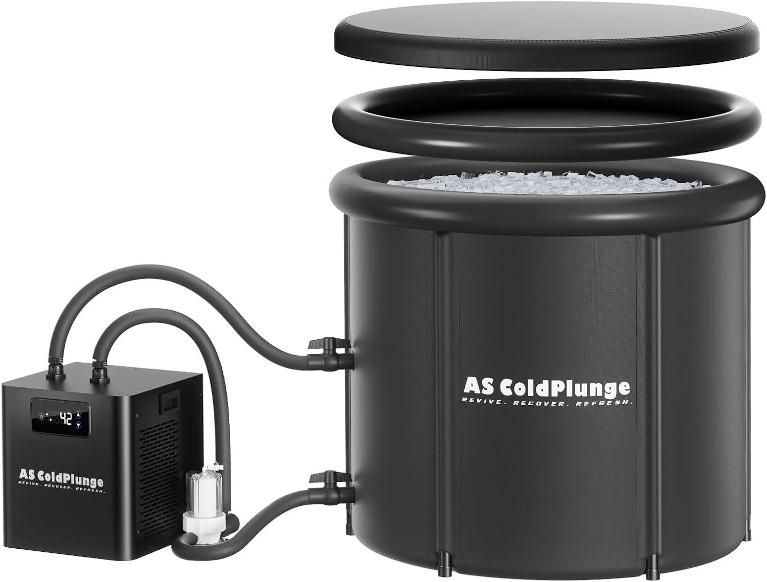 AS ColdPlunge 1/3HP Ice Bath Chiller & 100 Gal Cold Plunge Tub Bundle