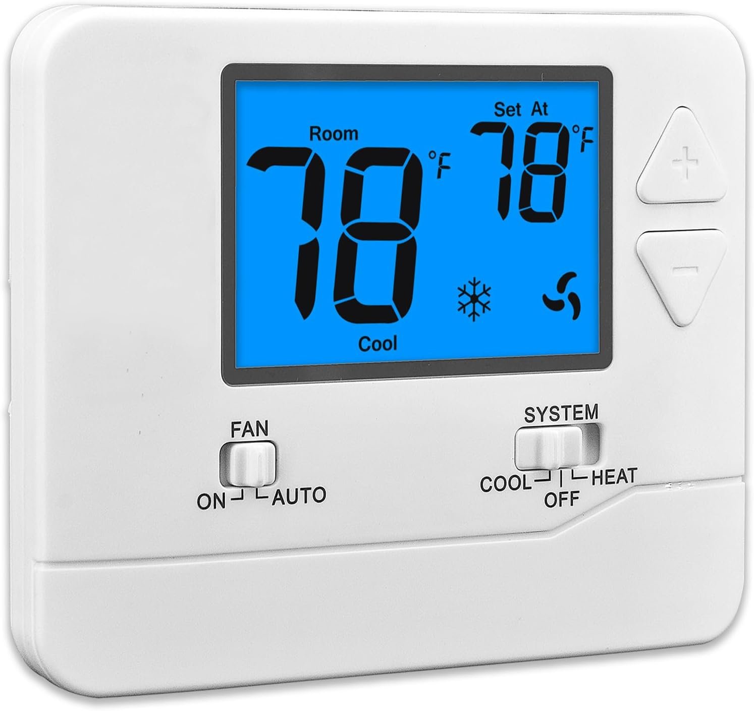 Suuwer Non-Programmable Thermostats for Home 1 Heat/1 Cool Conventional Single-Stage Systems (Blue Backlight)