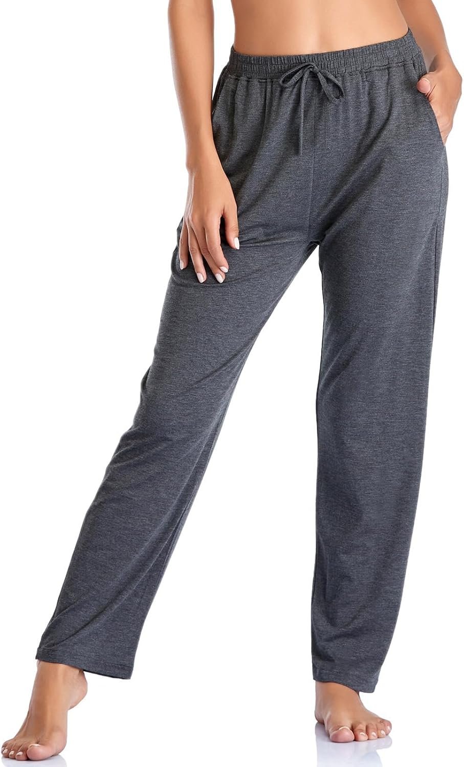 Envlon Women’s Yoga Pants with Pockets Comfy Stretch Loose Wide Leg Casual Pants Breathable Running Workout Lounge Pants
