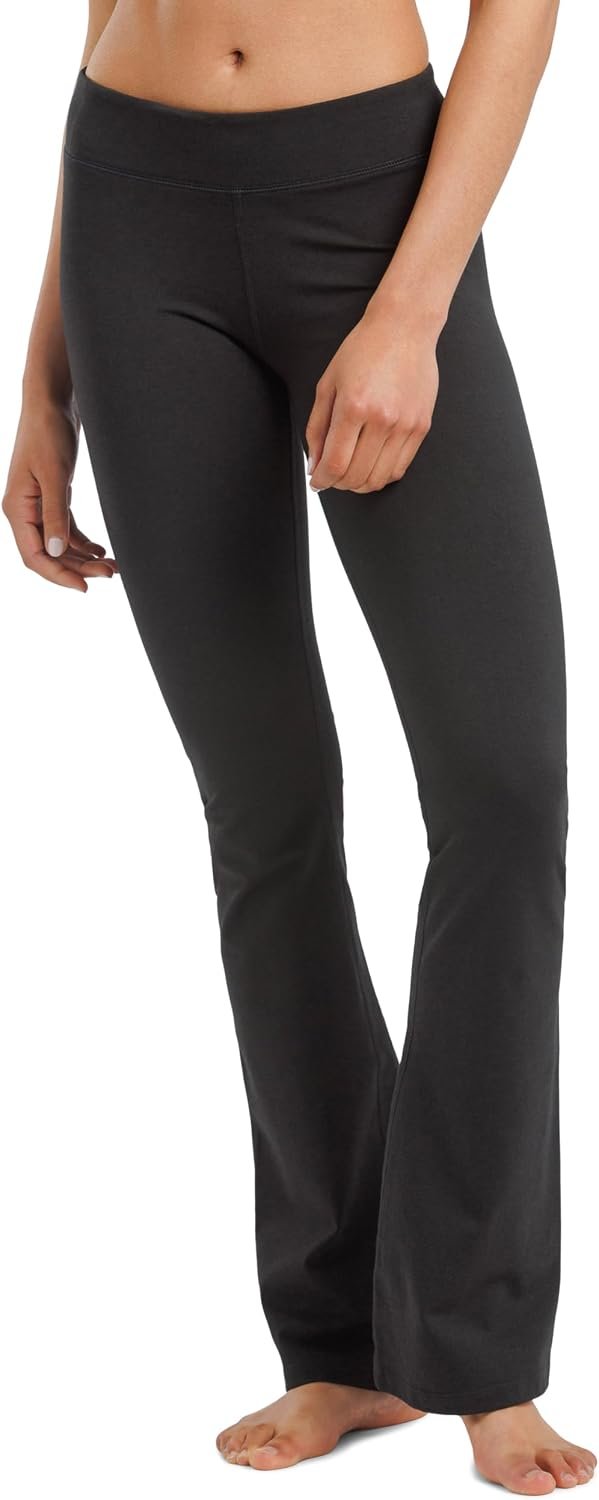 Fishers Finery Women’s Organic Cotton Blend Bootcut Yoga Pant; Athletic Casual Pant