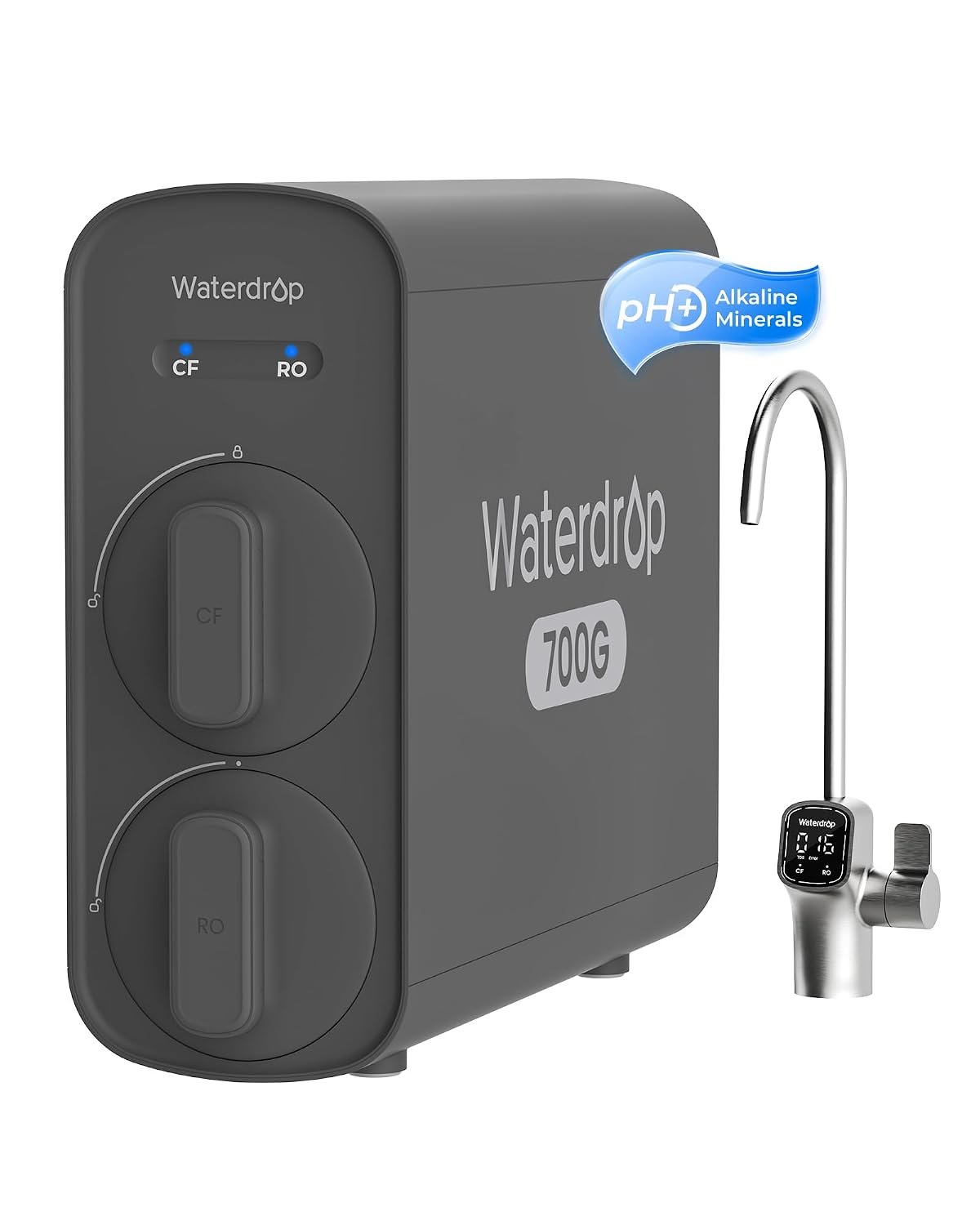 Waterdrop G5P700A Alkaline Mineral Reverse Osmosis Water Filter, 700 GPD