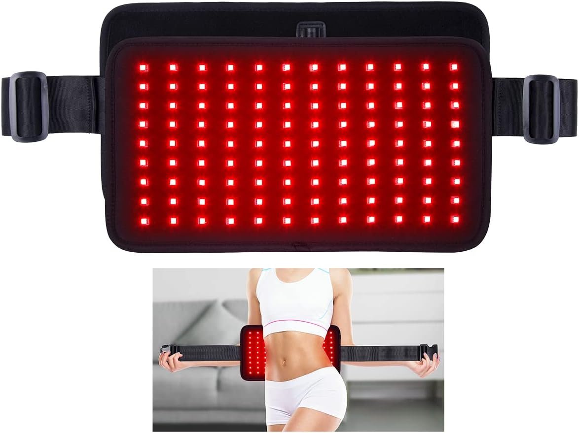 Red & Near Infrared Light Therapy Belt with Pulse Mode, Light Therapy Device for Body Pain Relief Wearable Therapy Light Wrap with Timer for Back Joint Muscle Pain