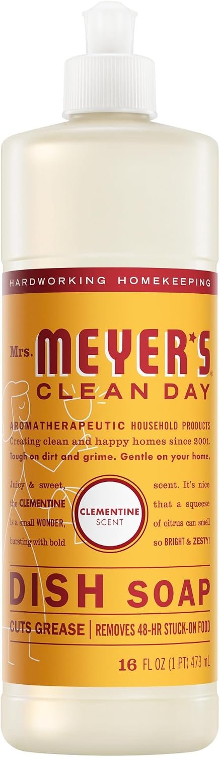 MRS. MEYER’S CLEAN DAY Liquid Dish Soap, Clementine Scent 16 Fl Oz