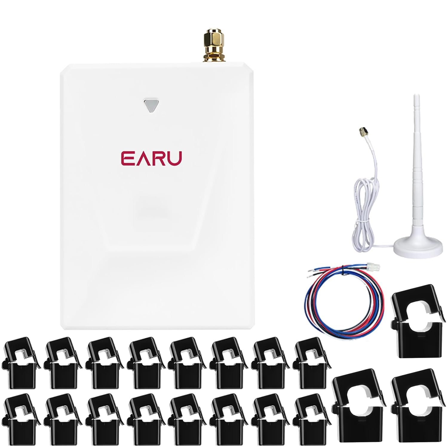 Smart Home Energy Monitor with 16 50A and 3-200A Circuit Level Sensors Real-Time Accurate Power Energy Consumption Tracking WiFi Meter SolarNet Metering2.4 GHz WiFi