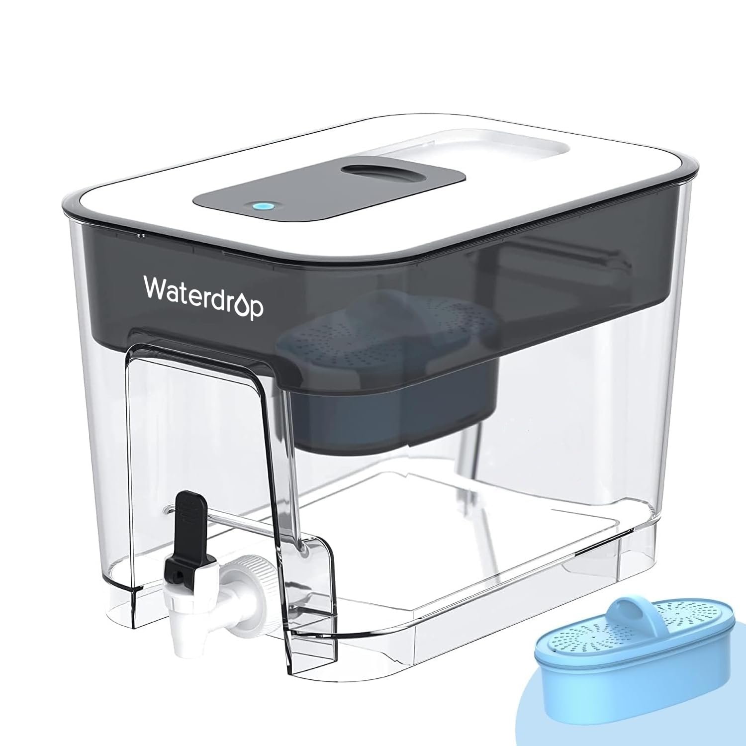 Waterdrop WFD-22L-A Alkaline Water Filter Dispenser, Large 40-Cup, Black