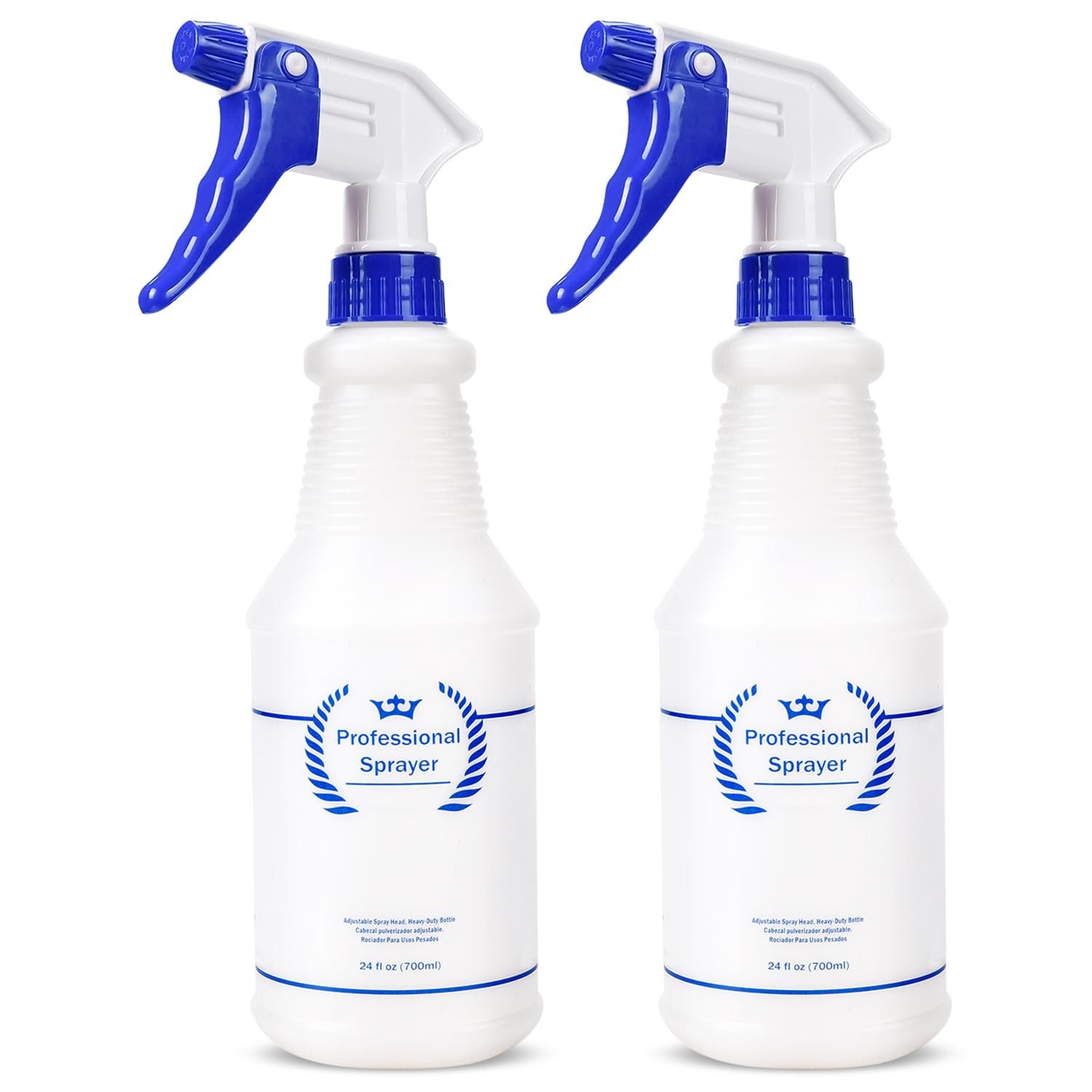 Plastic Spray Bottles, All-Purpose Empty Sprayer Bottle (2 Pack 24 Oz) | Professional Spray Bottle, Leak-Proof, Better Trigger, Measurements, All-Purpose for Cleaning Solutions, Planting, Detailing