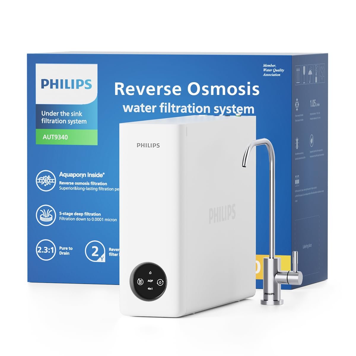 Philips Reverse Osmosis Water Filter System, 400G Under Sink Water Filter