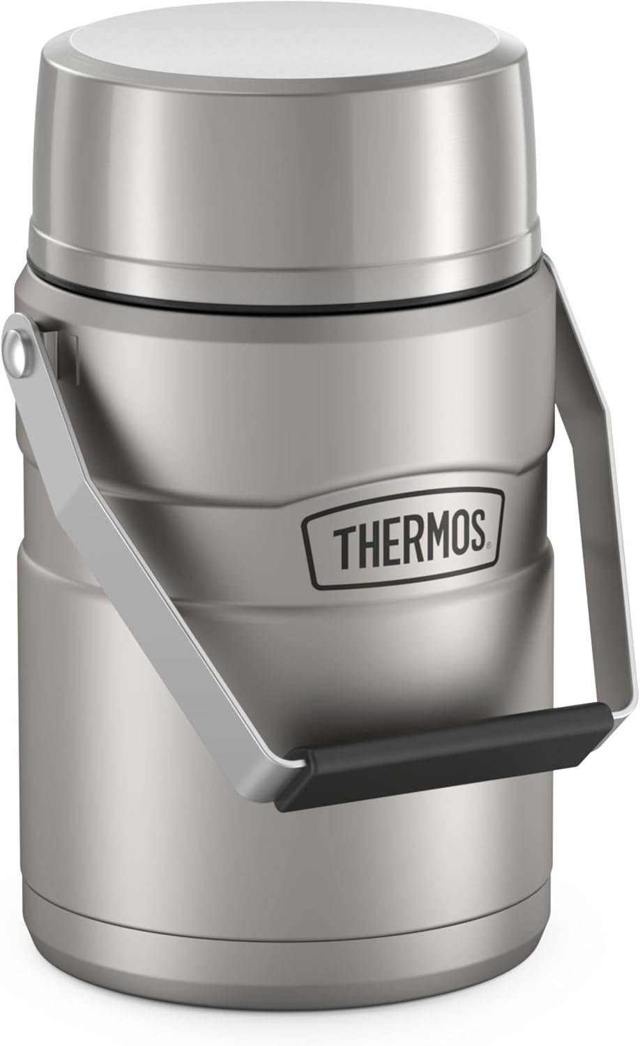 THERMOS Stainless King Vacuum-Insulated Food Jar with 2 Storage Container Inserts, 47 Ounce, Matte Stainless Steel