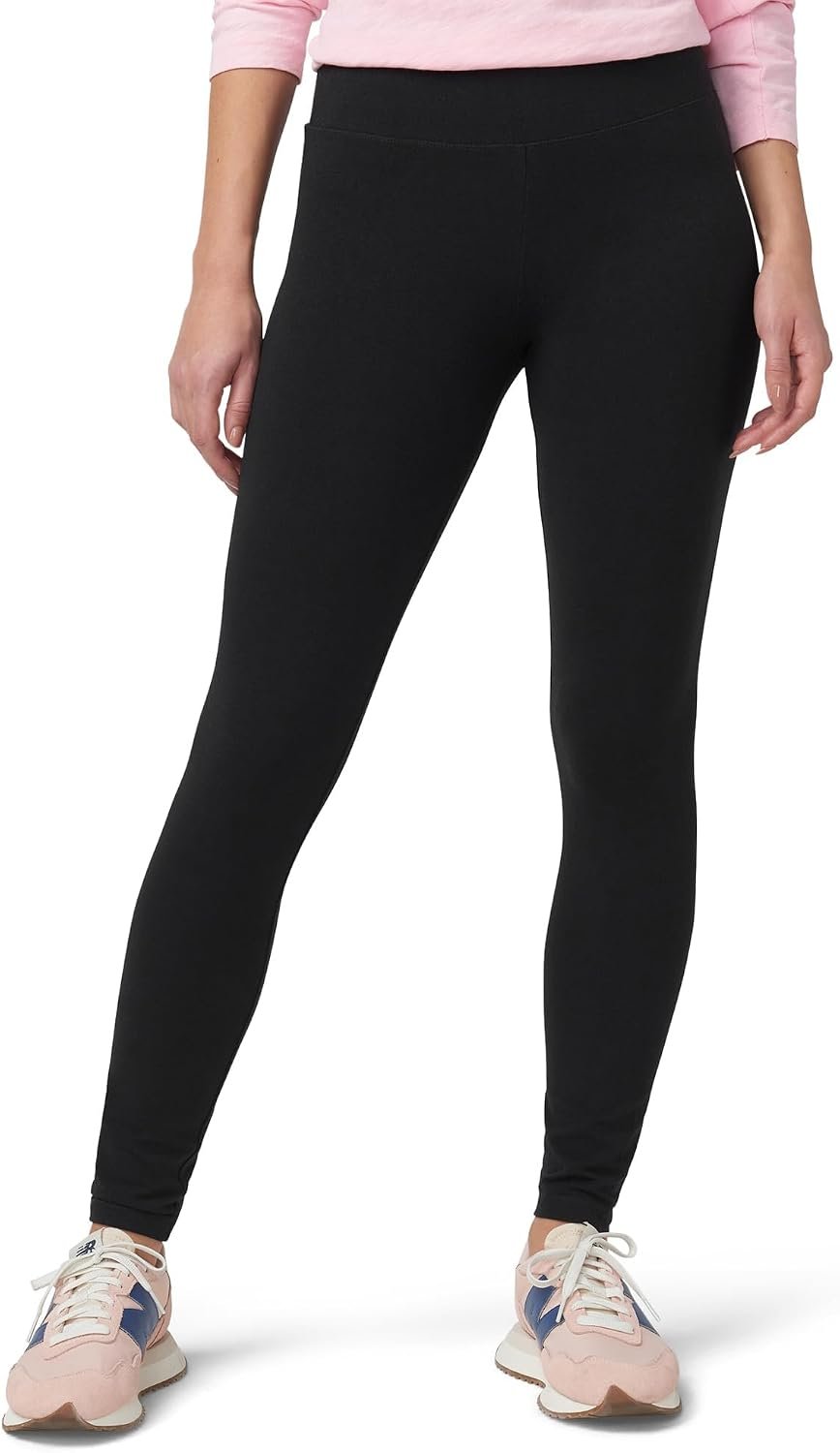 HUE Women’s Cotton Ultra Legging with Wide Waistband, Available in Capri and Legging Length