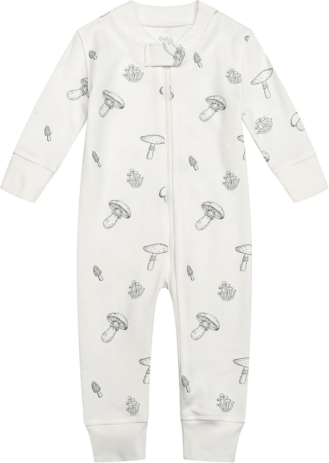 Owlivia Organic Cotton Baby Boy Girl Zip up Sleep ‘N Play Pjs, Footless, Long Sleeve