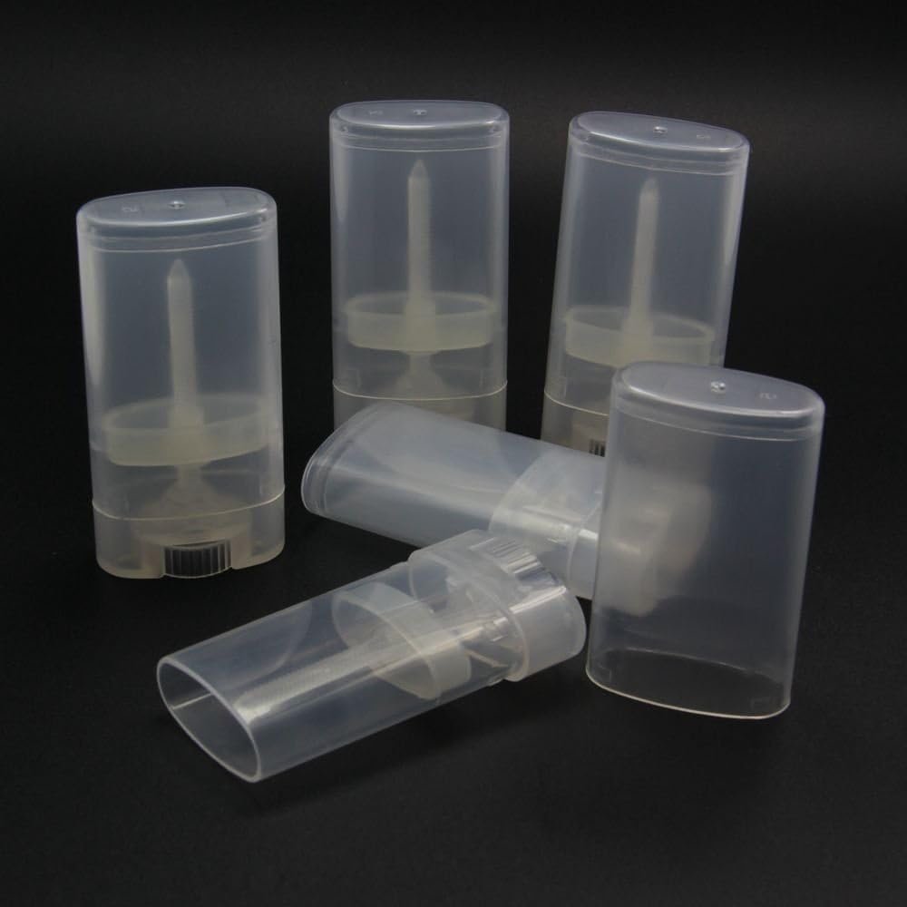 15ml Empty Refillable Deodorant Container Plastic Lip Balm Tubes Containers Lip Gloss Containers Holders 5 Pcs Clear