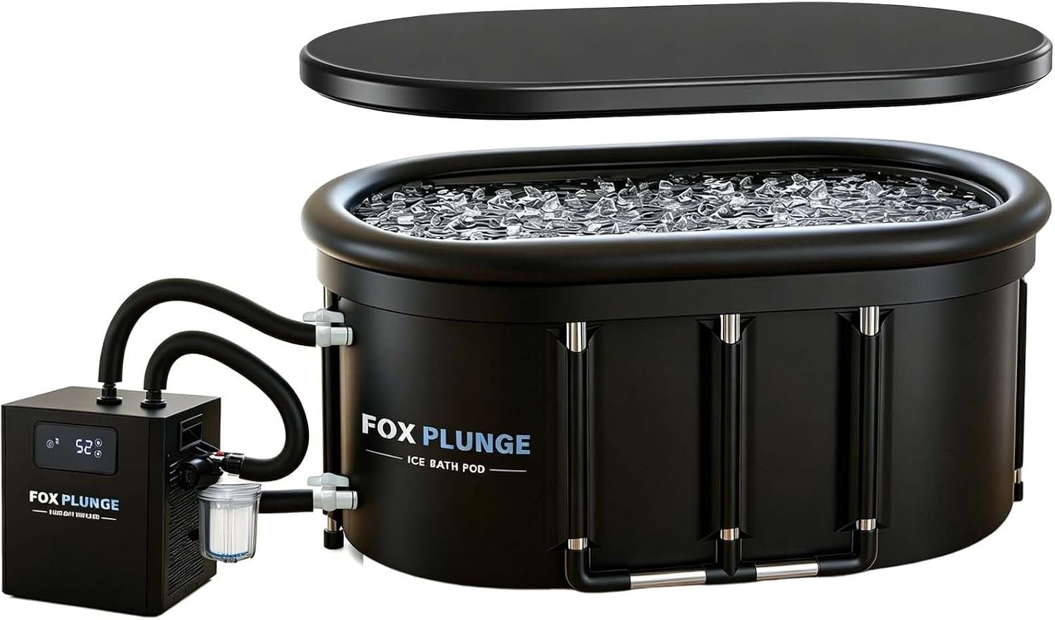 116Gal Long Cold Plunge Tub with Water Chiller, 1/3HP Ice Bath Chiller & Complete Cold Plunge Kit with External Pump and Filter, Ice Bath Cooling System for Cold Therapy and Muscle Recovery