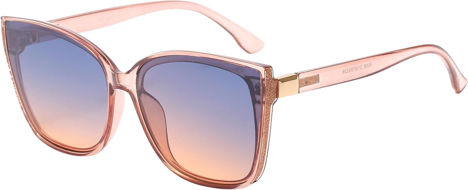 Bloom Sunglasses for Women with Recycled Plastic Frames and Blue to Peach Ombre Lenses