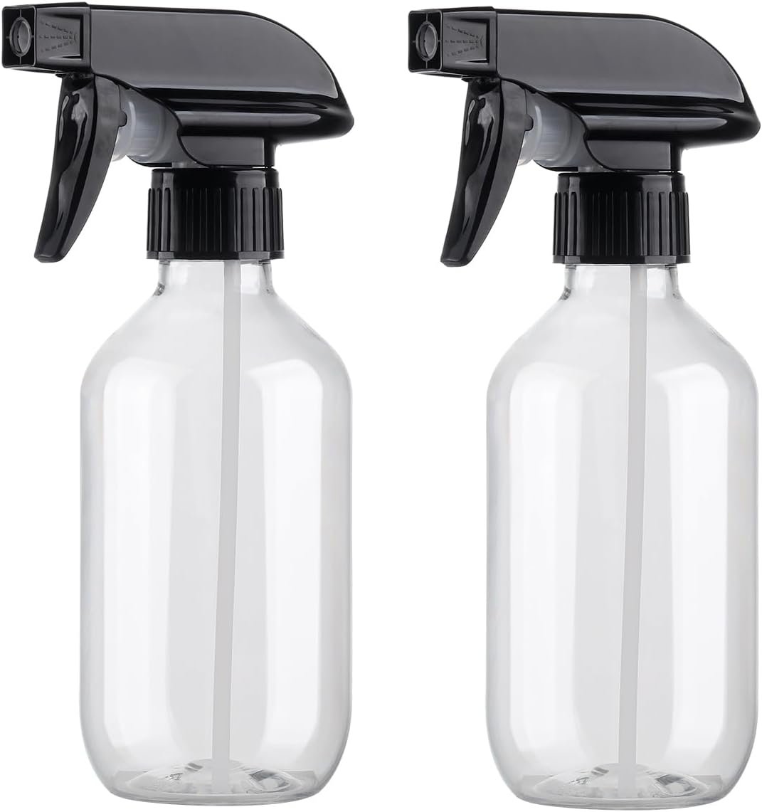 Spray Bottles 2Pack 10oz Fine Mist Empty Squirt Bottle for Cleaning | Refillable Plastic Water Spray Bottle with Adjustable Nozzle BPA Free Small Spray Bottle for Hair Plants Pet Training