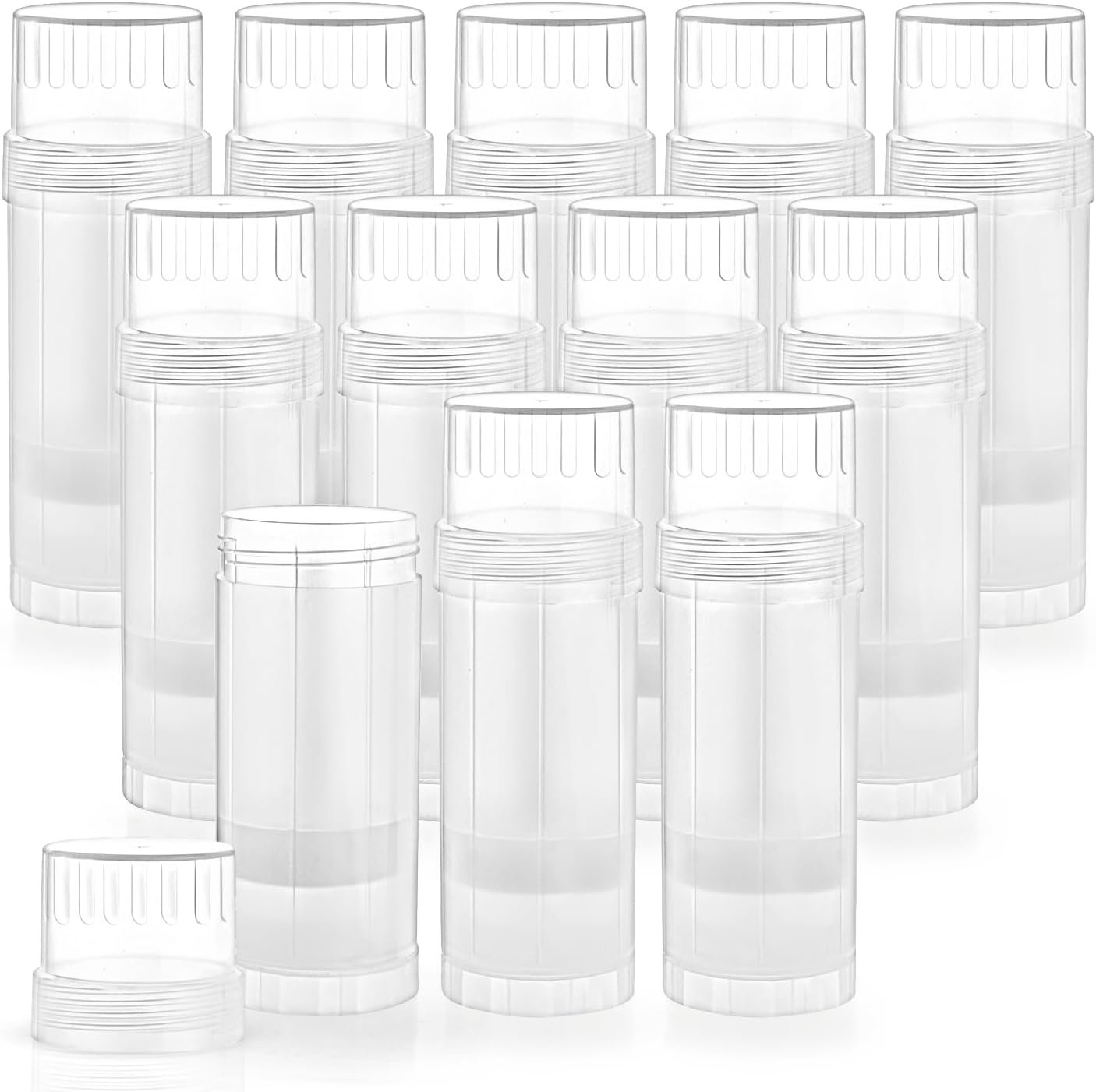 12 Pcs 60ml/2oz Empty Deodorant Containers Twist Up Plastic Deodorant Holder Tube for Lipstick Crayon Chapstick Sunscreen Bar – Translucent