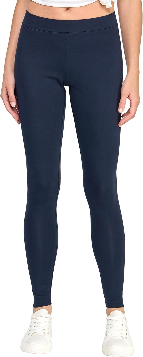 GREEN VOYAGE Women’s GOTS Certified Organic Cotton Mid Rise Super Soft Knit Leggings