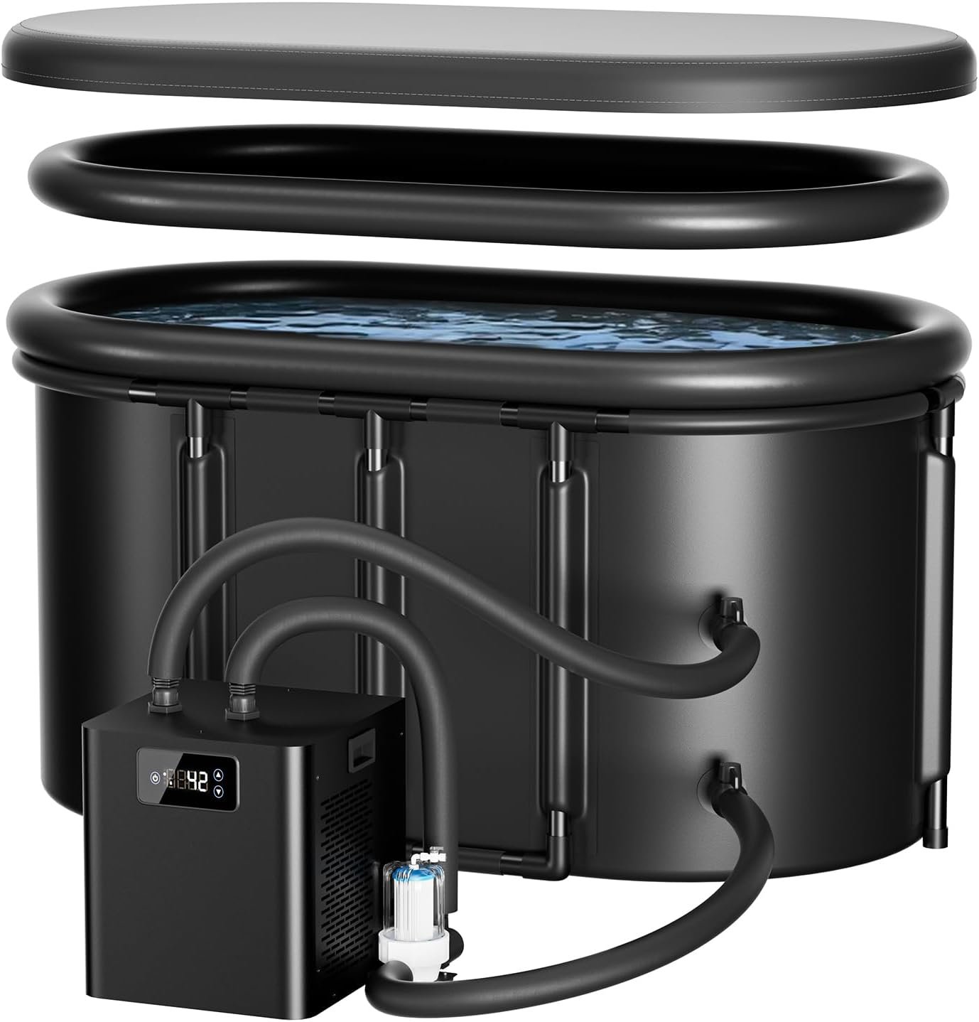 Ice Bath Chiller & 148Gal Cold Plunge Tub Kit for Cold Recovery Therapy