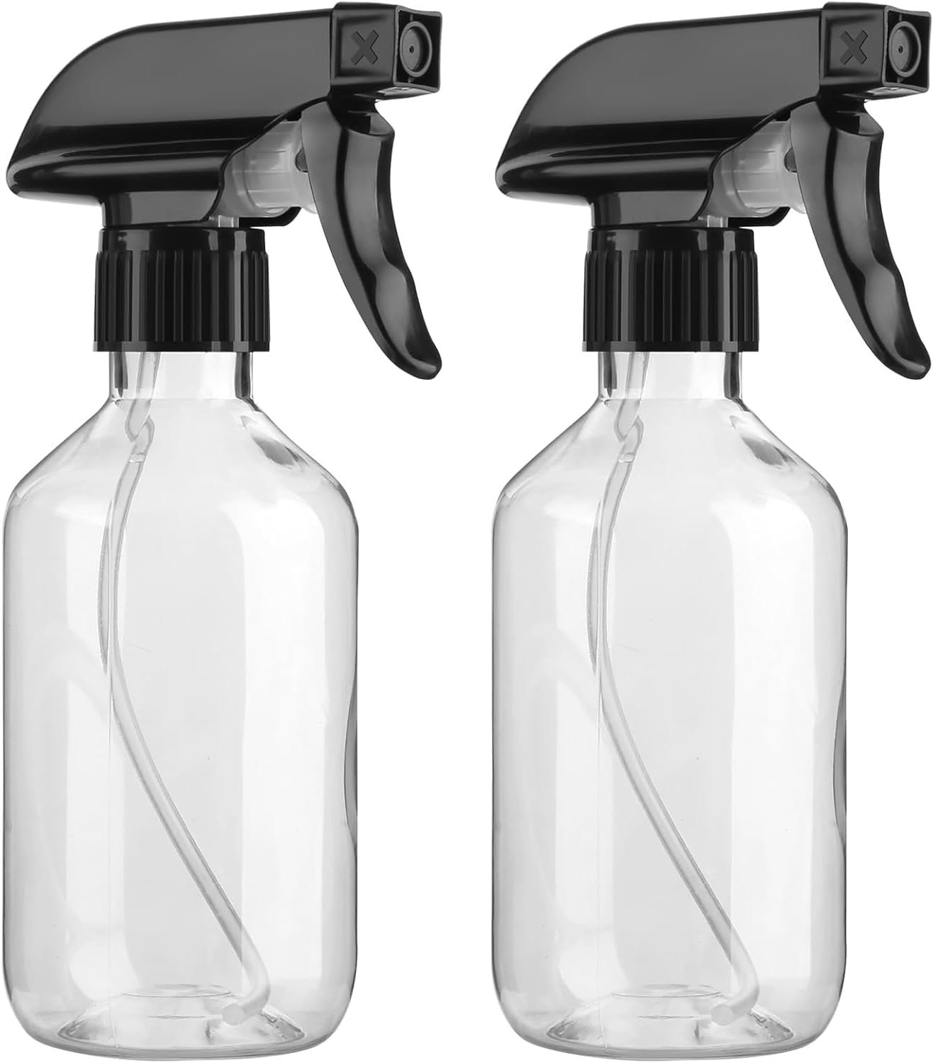 2 Pack Leakproof Spray Bottles 300ml – Adjustable Nozzle (Mist/Jet), Refillable PET Plastic for Hair, Cleaning, Plants, Travel | BPA-Free, No-Spill Design, Salon & Home Essentials (Clear)