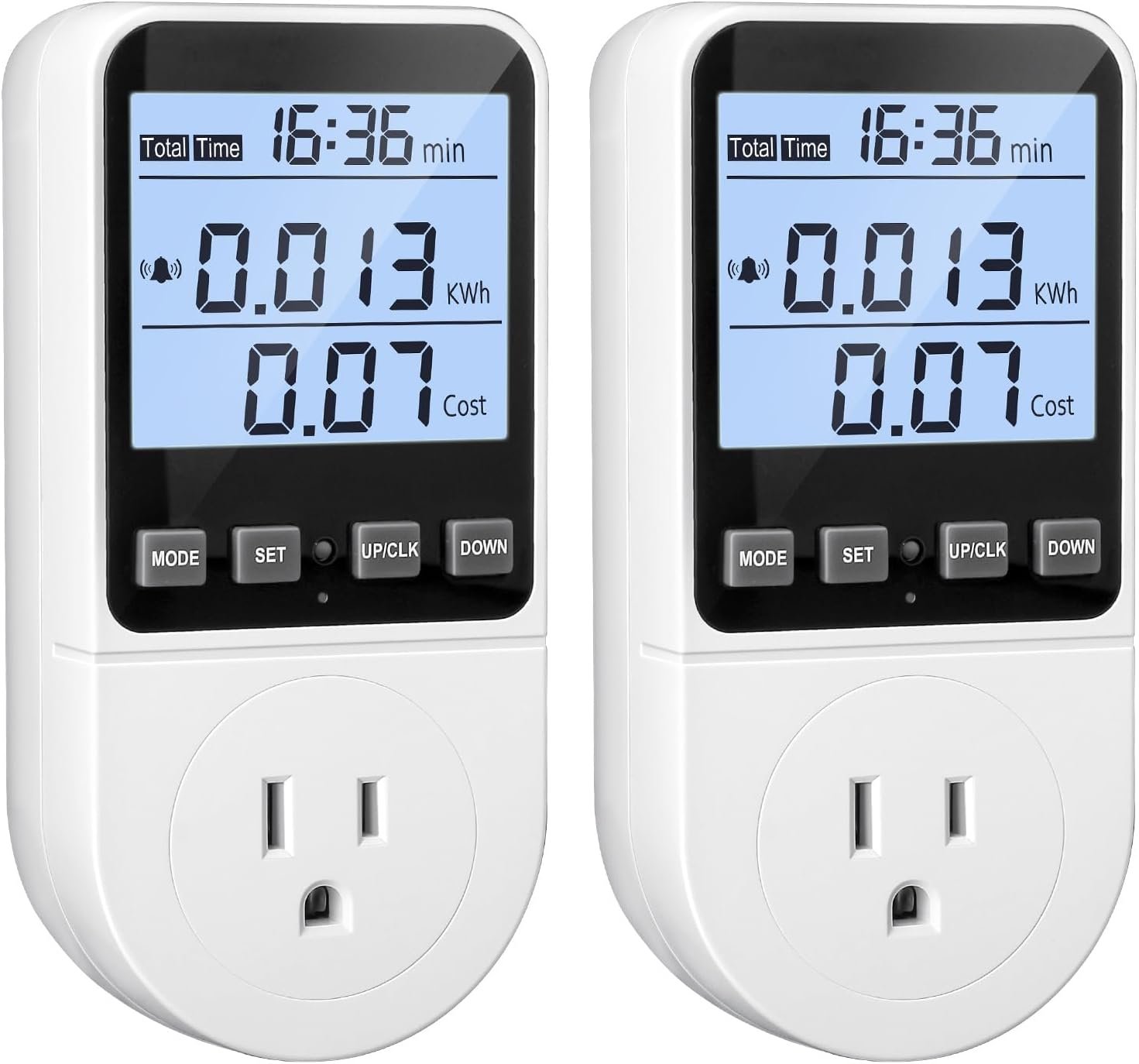 2 Pack Upgraded Watt Meter, Power Meter Plug Electricity Usage Monitor, Home Energy Monitor Consumption, Meter Sockets with Backlight, Overload Protection, 8 Modes Display