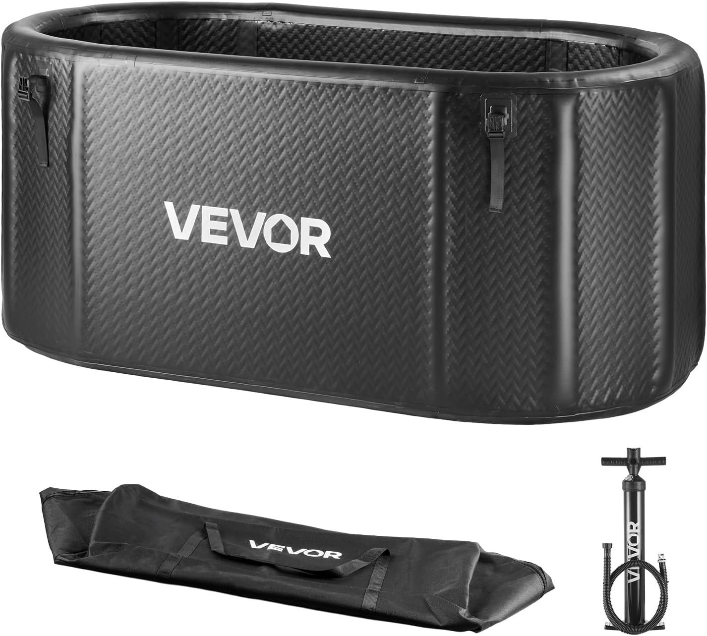 VEVOR Cold Plunge Tub, 216 Gallon, Inflatable Ice Bath Tub Compatible with Water Chillers, Portable Cold Water Bathtub with Insulated Lid, for Athletes Recovery, 59.1″ x 31.5″ x 29.9″ (No Chiller)