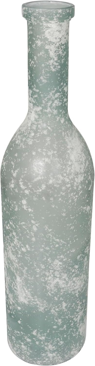 Deco 79 Recycled Glass Handmade Decorative Vase Frosted Spanish Bottle Centerpiece Vase, Flower Vase for Home Decoration 7″ x 7″ x 29″, Clear