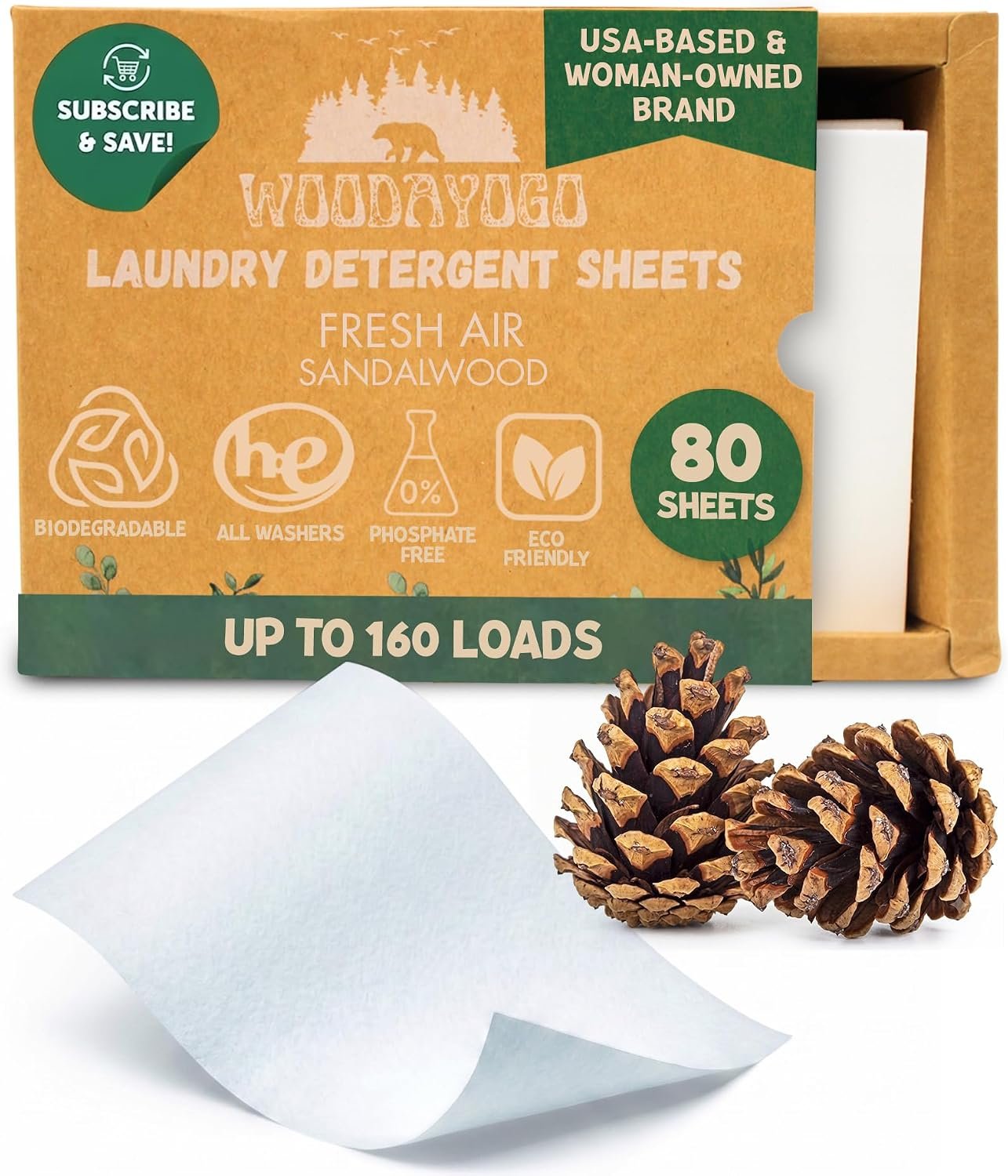 Laundry Detergent Sheets – Eco-Friendly , Up to 160 Loads, 80 Soap Strips | Plant-Based, HE Compatible, Hot & Cold Water Soluble, Hypoallergenic, Fresh Scent , Travel Friendly, Recycled Packaging