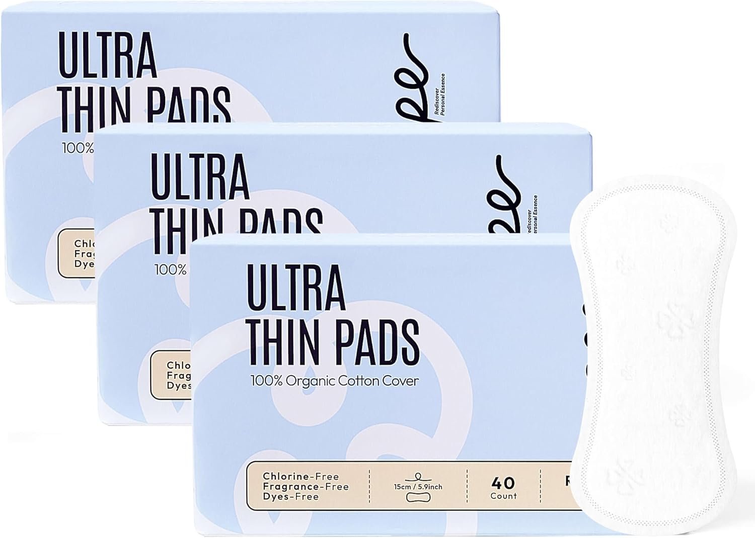 RPE Life 100% GOTS Organic Cotton Panty Liners for Women, 120 Count | Breathable daily panty liners for women; ultra thin, unscented, chlorine-free, made for sensitive skin and everyday use.