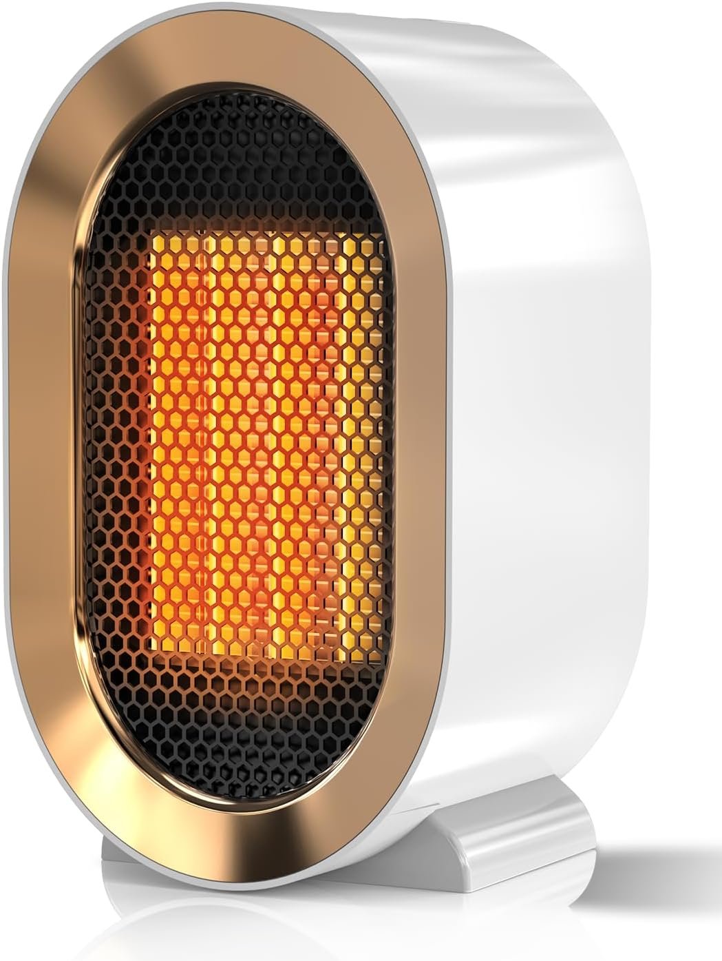 QQT 1200W Ceramic Space Heater, White | Portable, Quiet, Fast Heating, Tip-Over, 2 Heat Modes,Flame-Retardant ABS,Overheat Auto-Shutoff,Hidden Handle,Lightweight